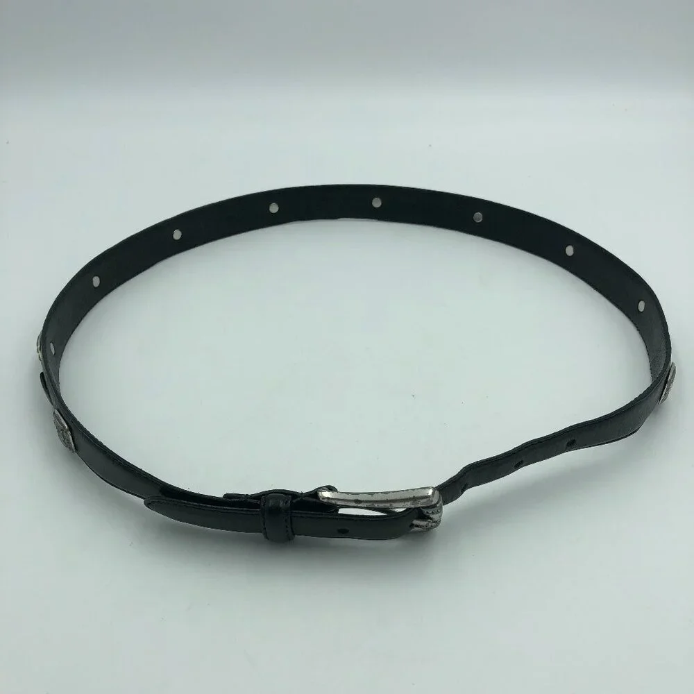 Fossil Black and Silver Studded Belt Size Large